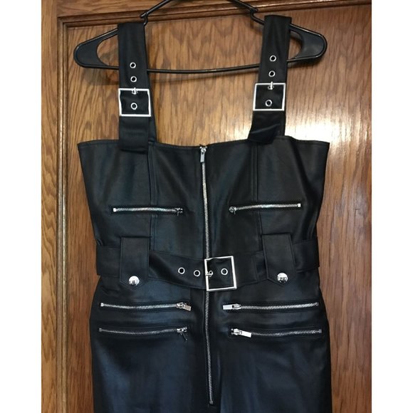 WeWoreWhat Moto Vegan Leather Jumpsuit Sizes XS NWT - Picture 12 of 15